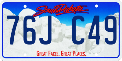 SD license plate 76JC49