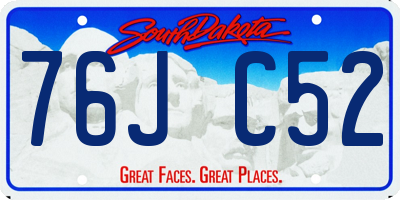SD license plate 76JC52