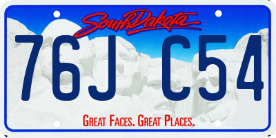SD license plate 76JC54