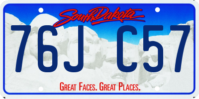 SD license plate 76JC57