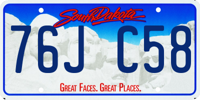 SD license plate 76JC58