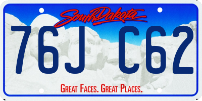 SD license plate 76JC62