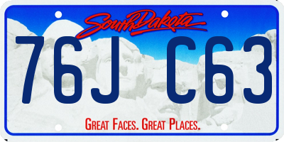 SD license plate 76JC63