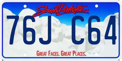 SD license plate 76JC64