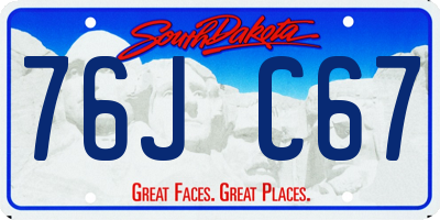 SD license plate 76JC67