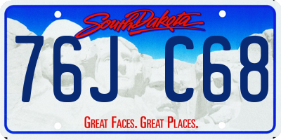 SD license plate 76JC68