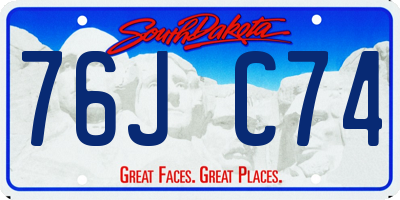SD license plate 76JC74