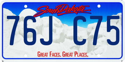 SD license plate 76JC75