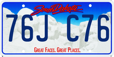 SD license plate 76JC76
