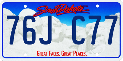 SD license plate 76JC77