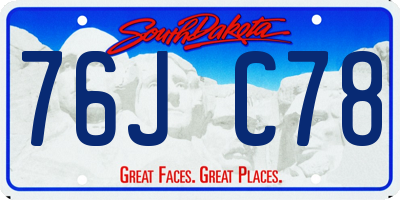 SD license plate 76JC78