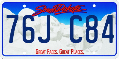 SD license plate 76JC84