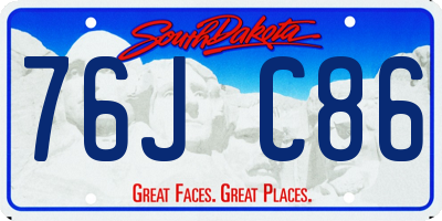 SD license plate 76JC86