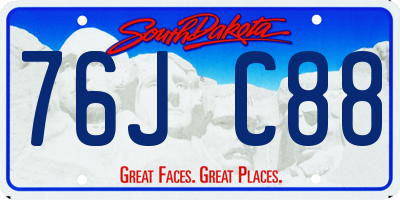 SD license plate 76JC88
