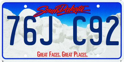 SD license plate 76JC92