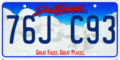 SD license plate 76JC93
