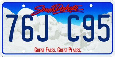 SD license plate 76JC95