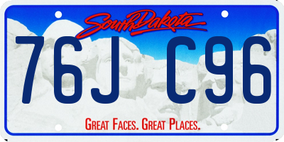 SD license plate 76JC96