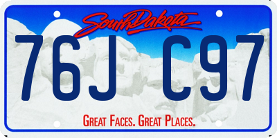 SD license plate 76JC97