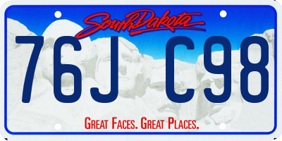 SD license plate 76JC98