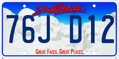 SD license plate 76JD12