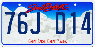 SD license plate 76JD14