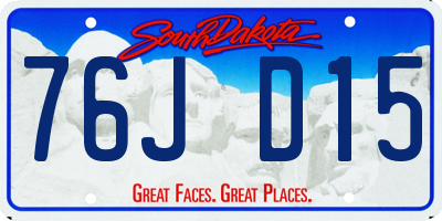 SD license plate 76JD15