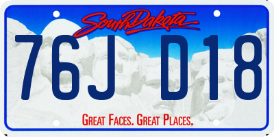 SD license plate 76JD18