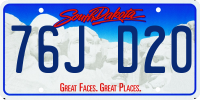 SD license plate 76JD20