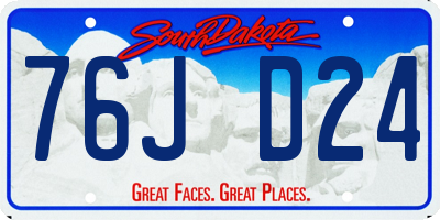 SD license plate 76JD24