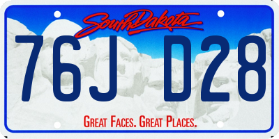 SD license plate 76JD28