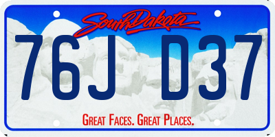 SD license plate 76JD37