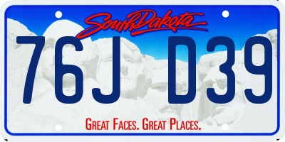 SD license plate 76JD39