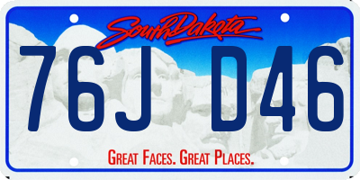 SD license plate 76JD46