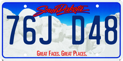 SD license plate 76JD48