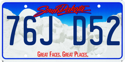 SD license plate 76JD52