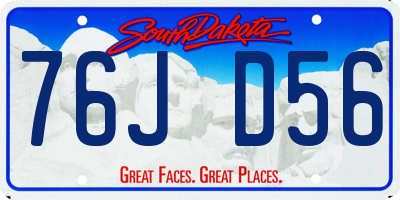 SD license plate 76JD56