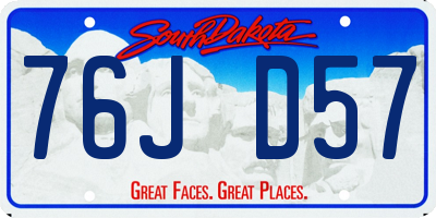 SD license plate 76JD57