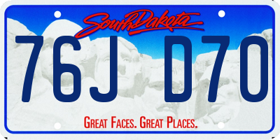 SD license plate 76JD70