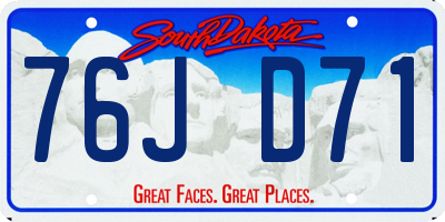 SD license plate 76JD71