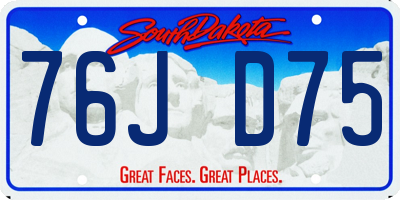 SD license plate 76JD75