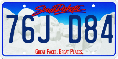SD license plate 76JD84