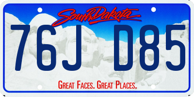 SD license plate 76JD85