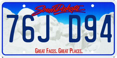 SD license plate 76JD94
