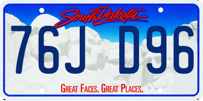 SD license plate 76JD96