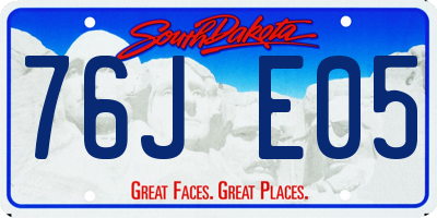 SD license plate 76JE05