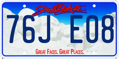 SD license plate 76JE08