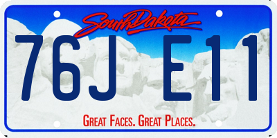 SD license plate 76JE11