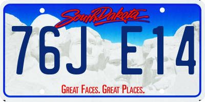 SD license plate 76JE14