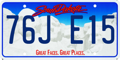 SD license plate 76JE15